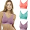 Comfortisse Bras - 3 Pack - Pink, Purple, Teal - Small, 3PK 80-1US01 - alternate 1